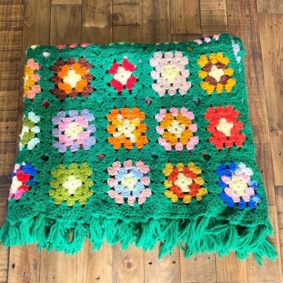 Other - Hand Knit Multicolor Afghan Blanket